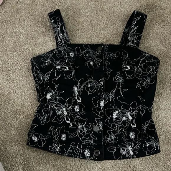White House Black Market Tops - White House Black Market Women's White and Black Corset